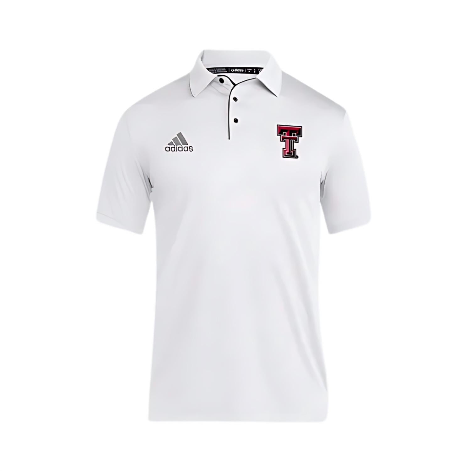 adidas Men's Texas Tech Locker Room Sideline Polo in white - men's shirt