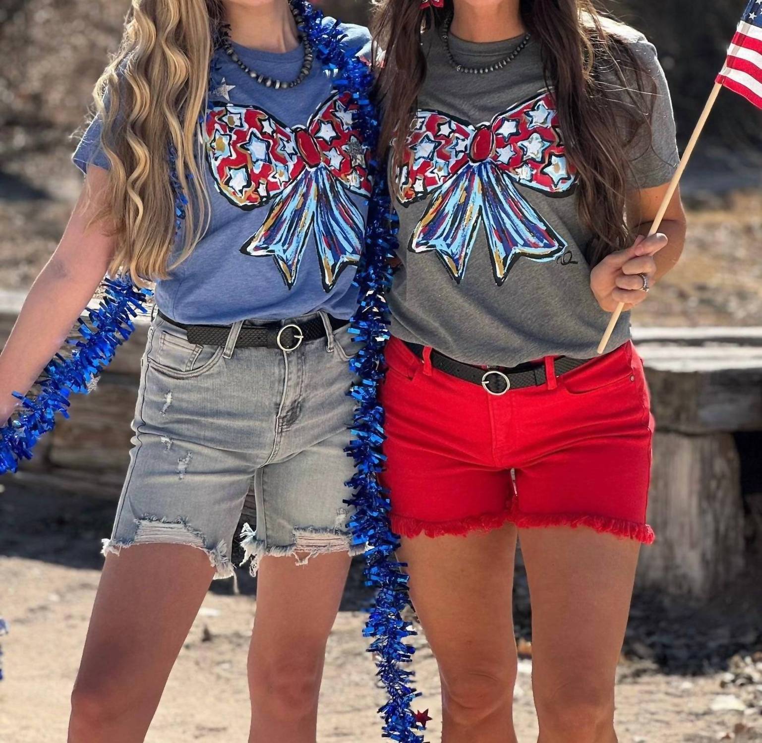 Texas True Threads - Texas True Threads Callie Ann Stelter Patriotic Bow Tee
