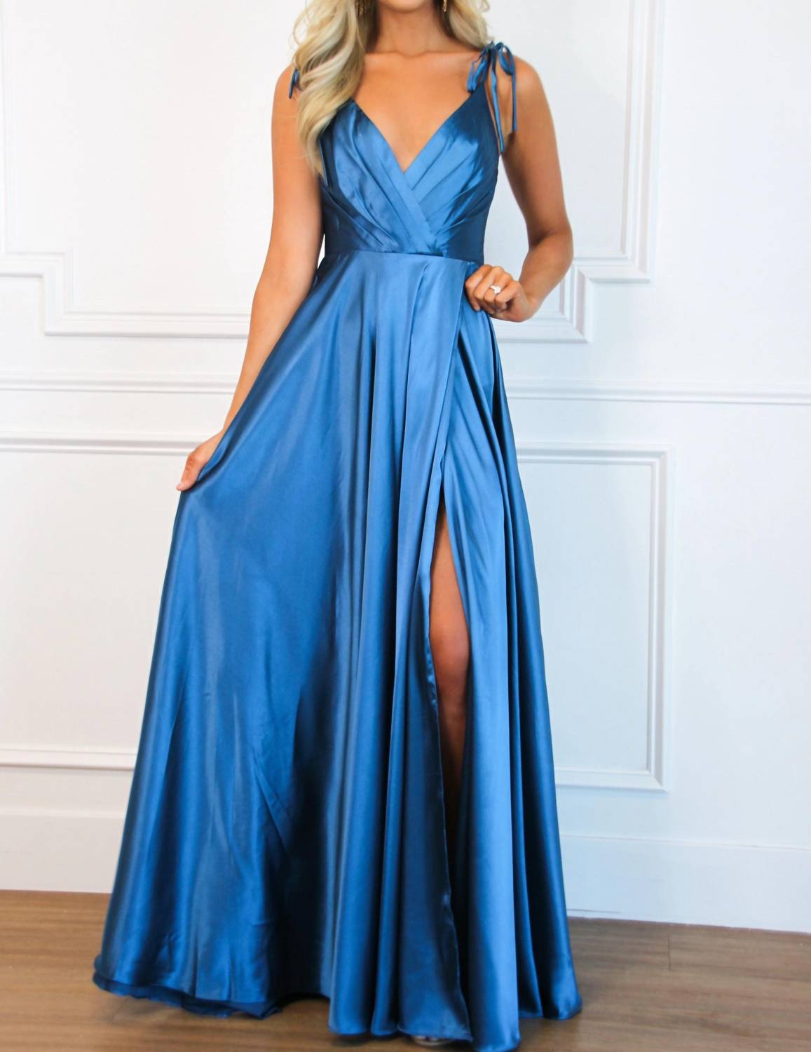 Cinderella Divine - Born To Love You Satin Slit Formal Dress