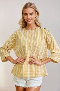 Doe And Rae - Drop Shoulder Checker Top
