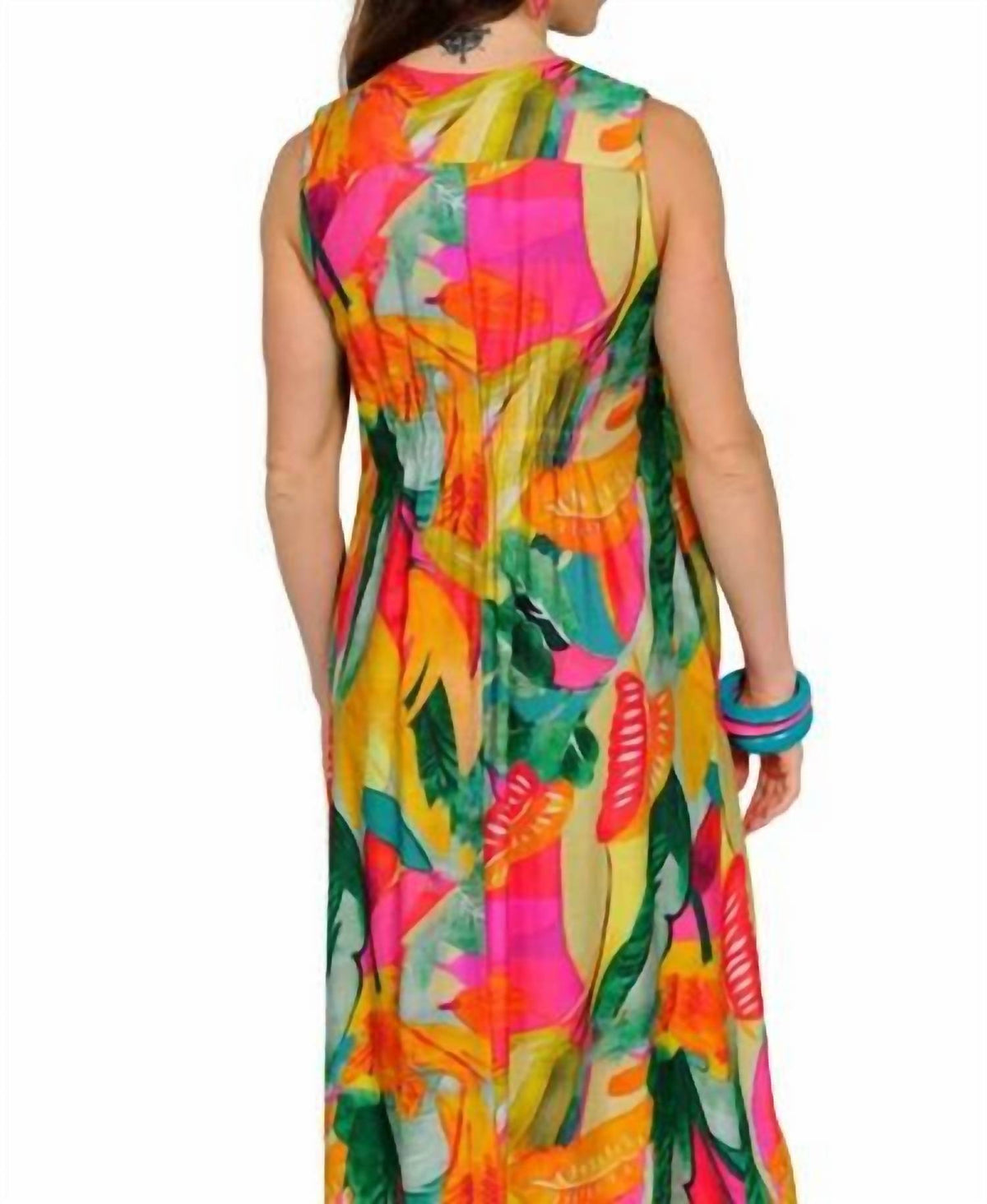 Lior - Jungle Bliss Sleeveless Pleat Front Dress