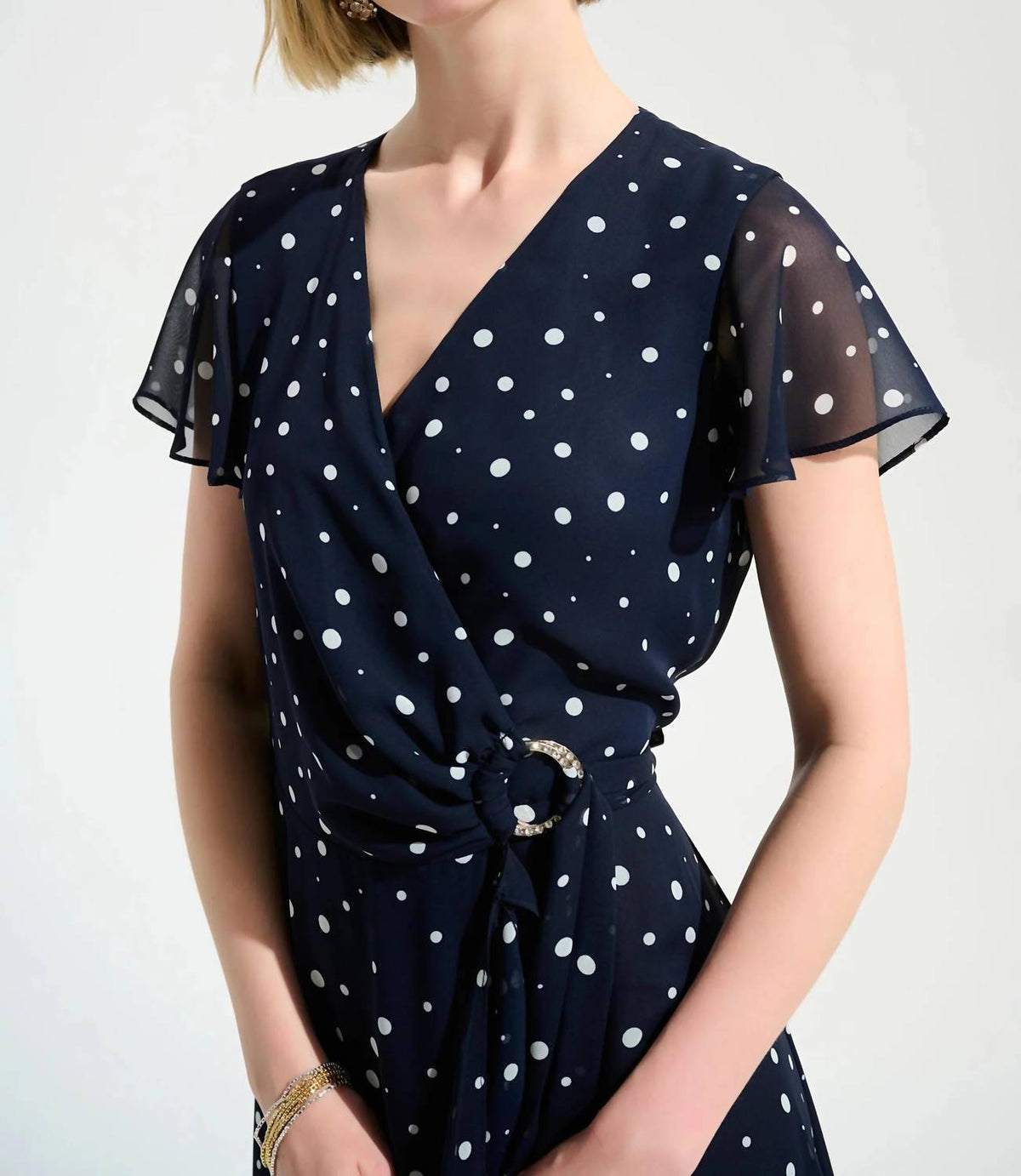 Joseph Ribkoff - Printed Chiffon High Low Wrap Dress