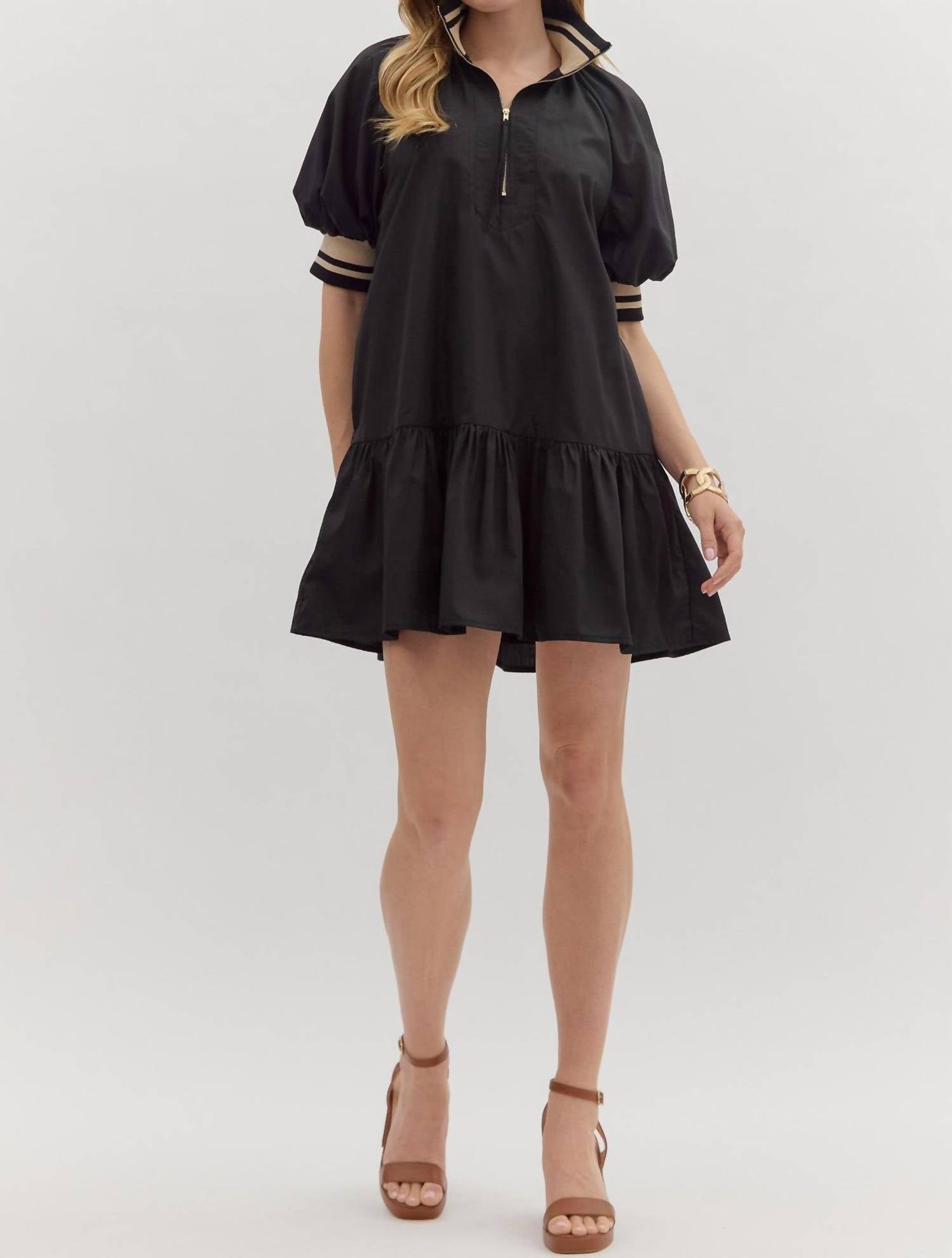 entro Colorband Mini Dress in black - women's dress