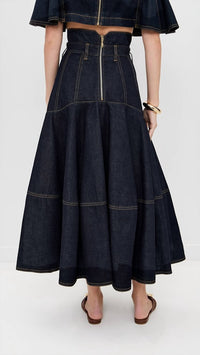 Zimmermann - Pre-loved Hypnotic Denim Midi Skirt
