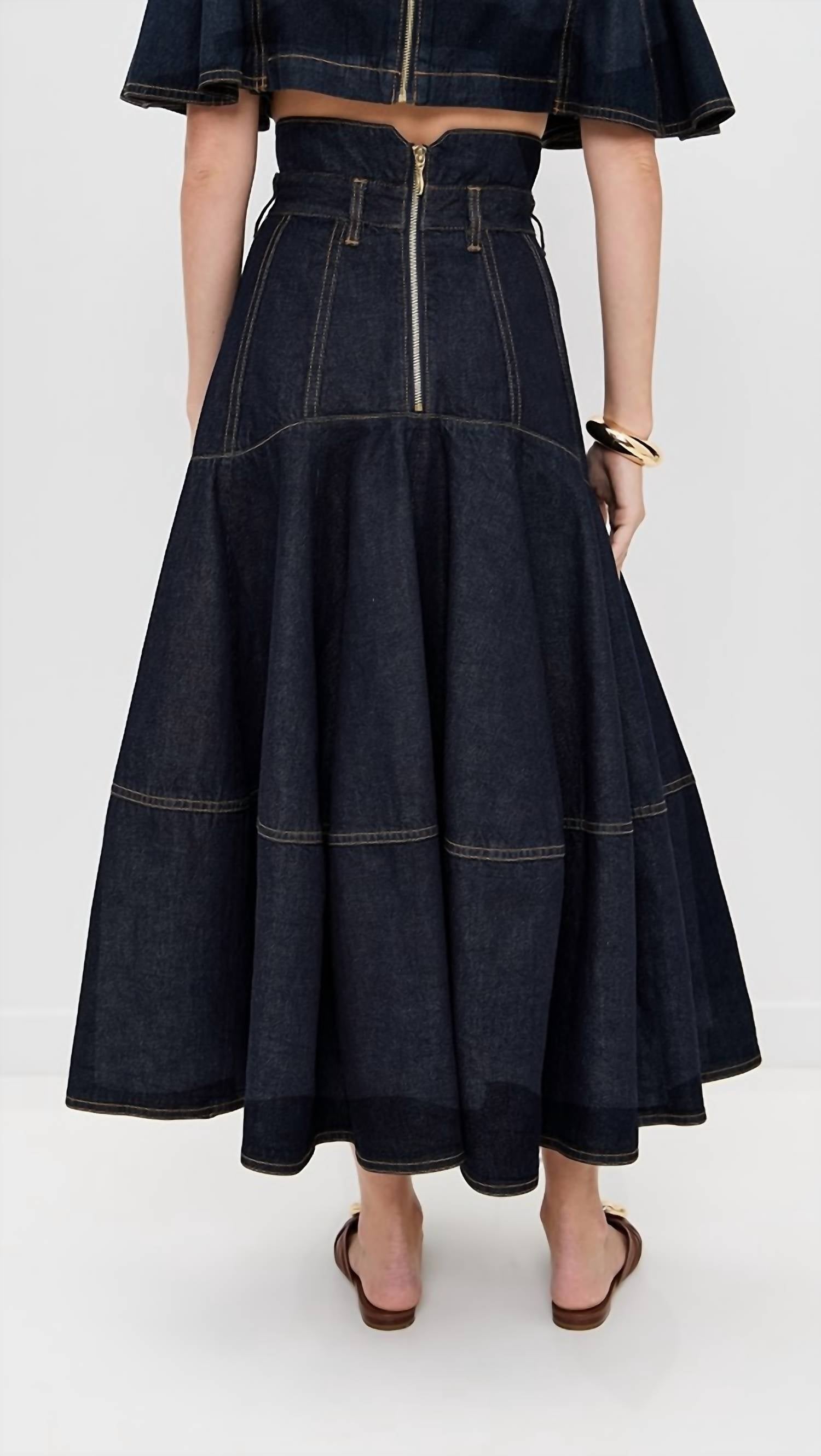 Zimmermann - Pre-loved Hypnotic Denim Midi Skirt