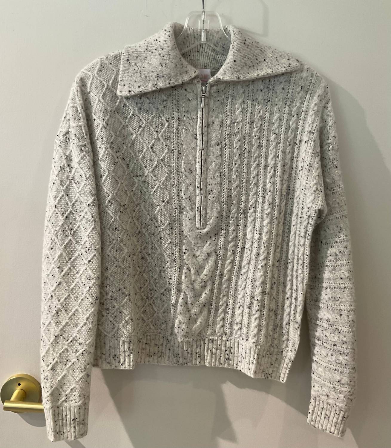 Brodie Cashmere - Mix Cable Cashmere Half Zip Jumper