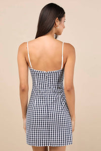 NIA Serrano Mini Dress in navy - women's dress - alternate view