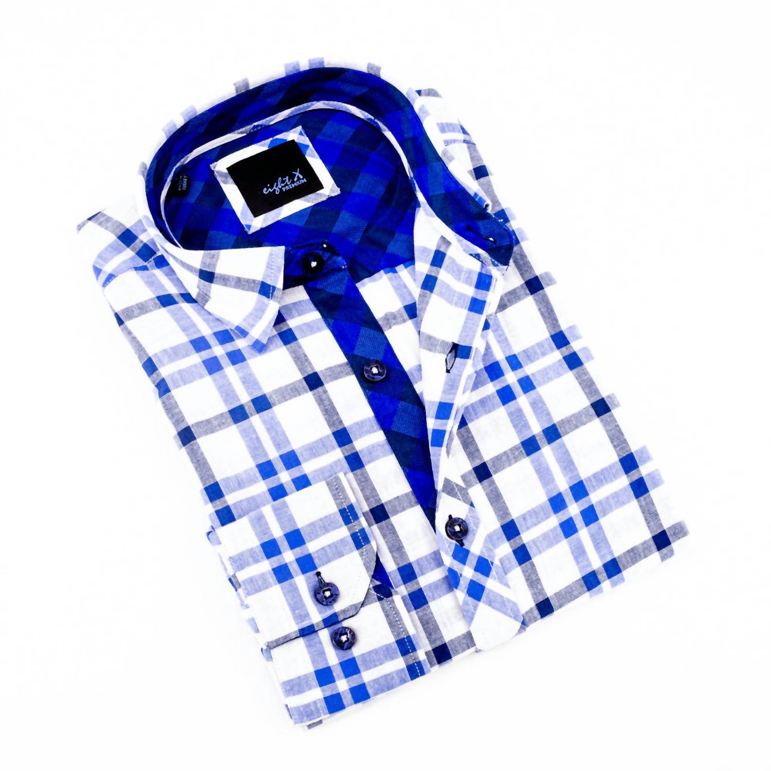 Eight X - Men's Plaid Button-up Shirt