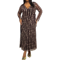 Fashion Szn Curve - Long Sleeve Polka Dot Wrap Midaxi Dress - Plus