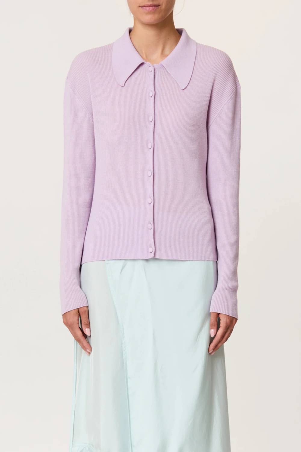 Plan C - Shirt Collar Merino Wool Cardigan