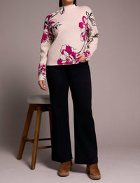 Tribal - Knit Jacquard Funnel Neck Sweater