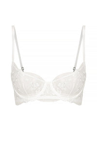 Kat the Label Women's Entice Balconette Lace Bra in white - women's intimate