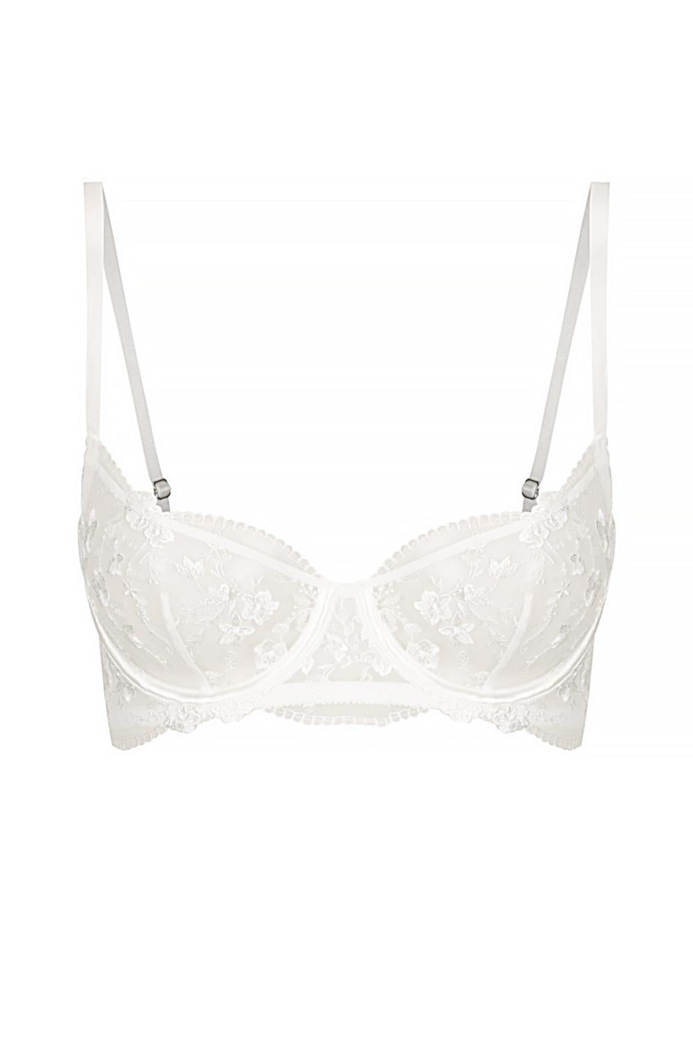 Kat the Label Women's Entice Balconette Lace Bra in white - women's intimate