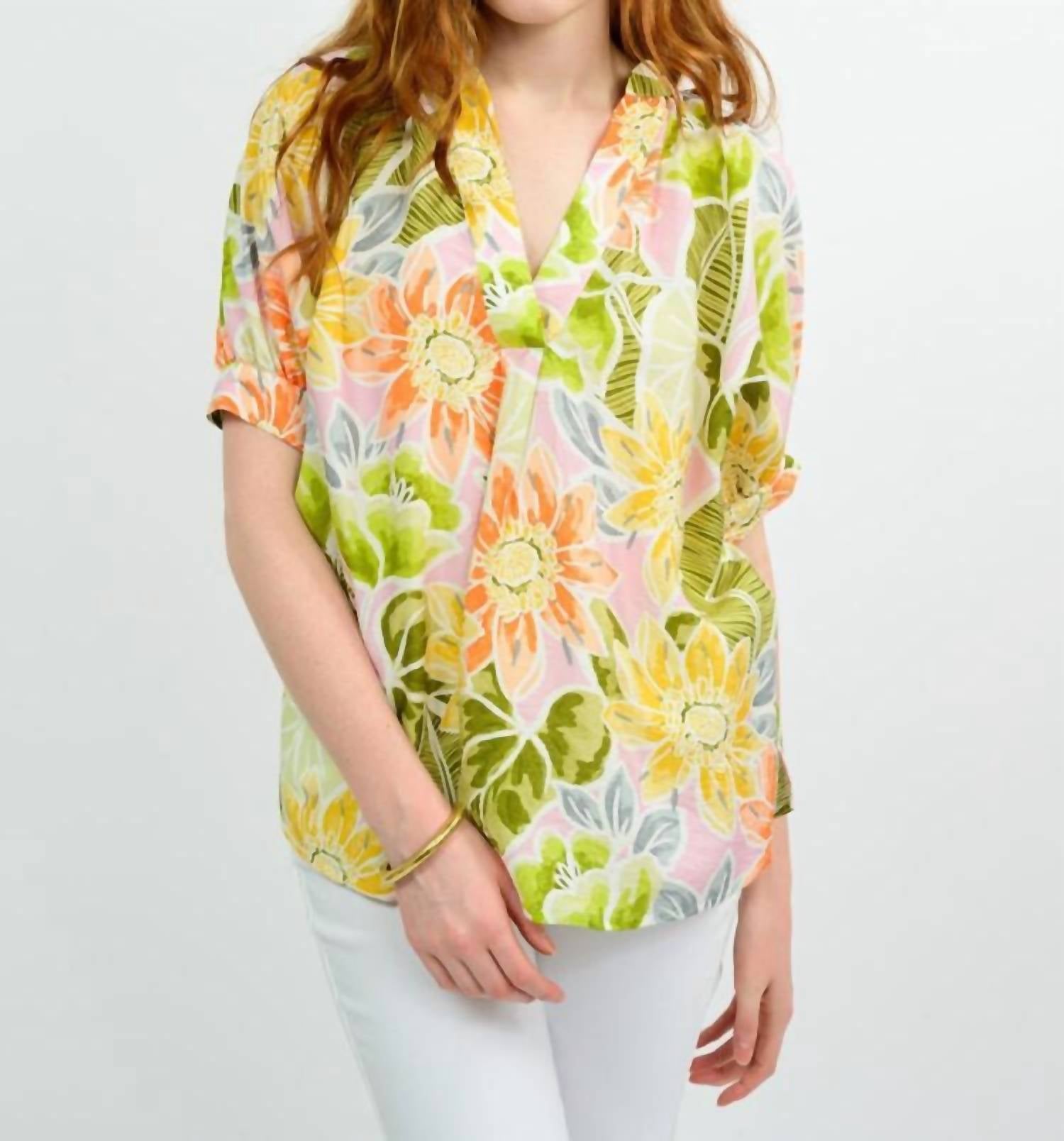 Ivy Jane - Tropical Floral Popover Top
