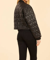 Dolce Cabo - Faux Leather Heart Quilted Jacket