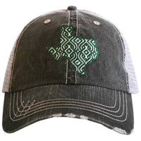 Katydid - Women's Embroidered Ikat Texas Distressed Trucker Hat