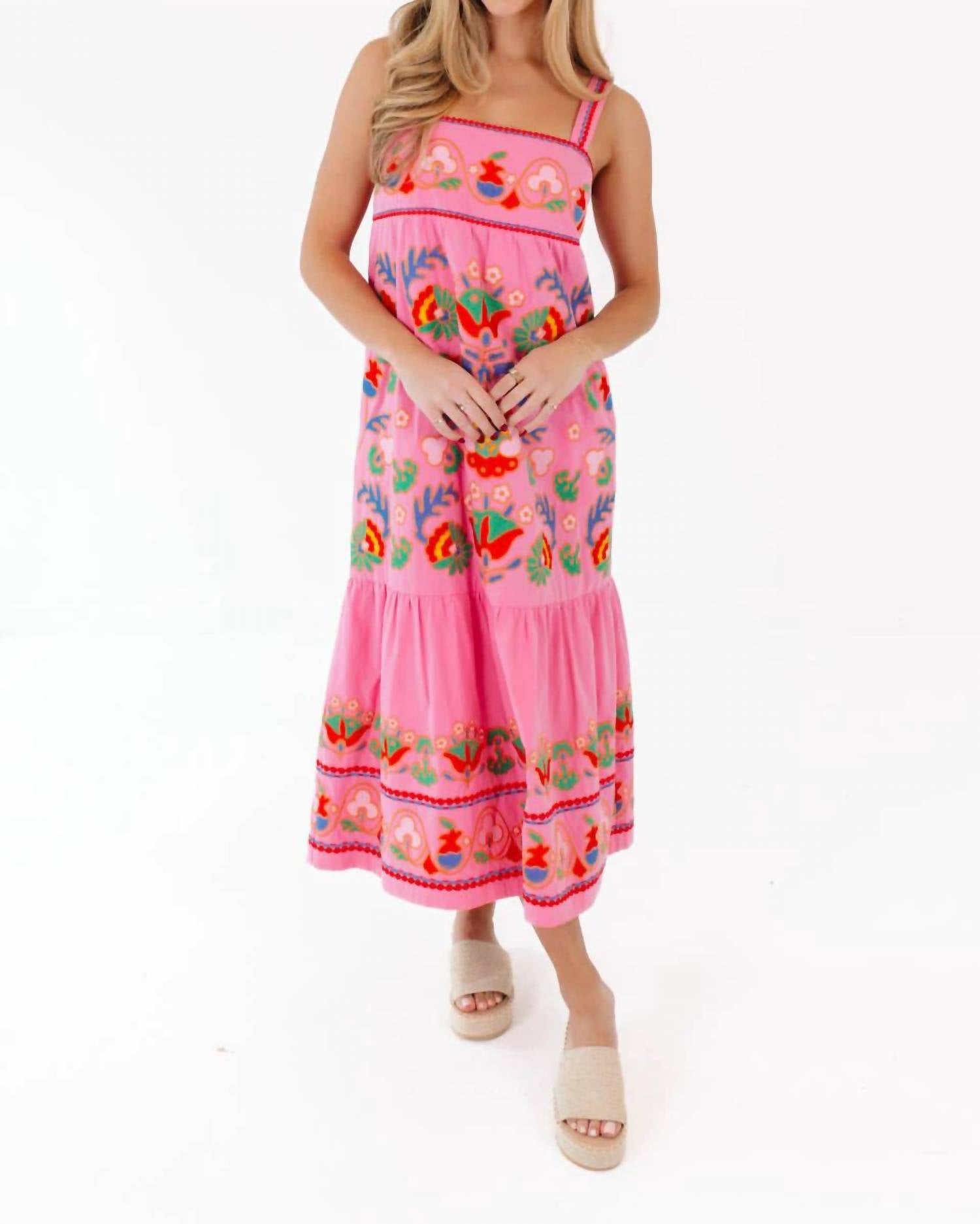 J.Marie - Embroidered Landon Midi Dress