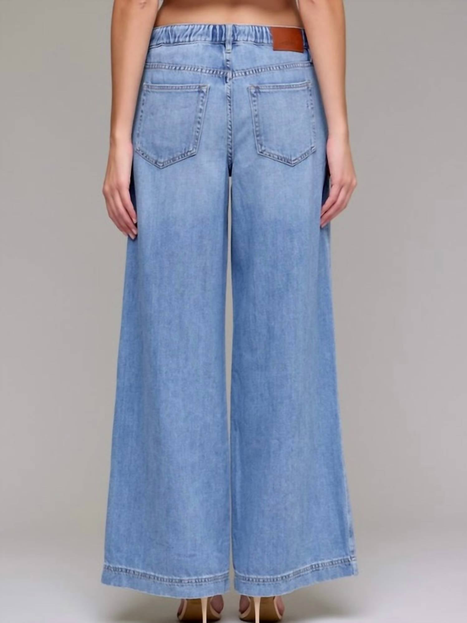 HIDDEN Drawstring Lightweight Jeans in light denim - women's jeans - detail view