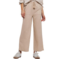 Urban Daizy - Wide Leg Linen Tassel Drawstring Pants
