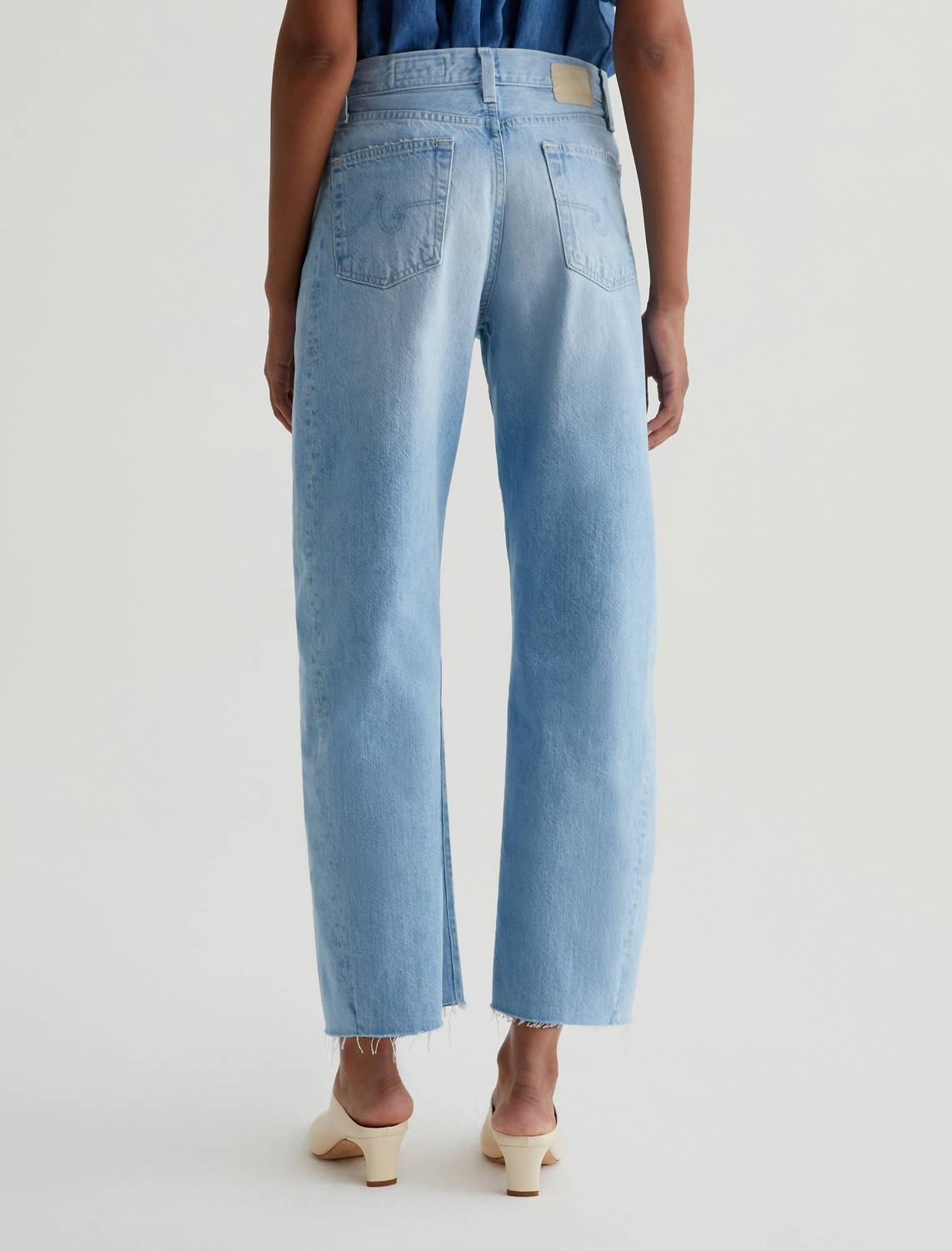 Ag Jeans - Hattie Cotton Raw-edge Wide-leg Crop Jeans