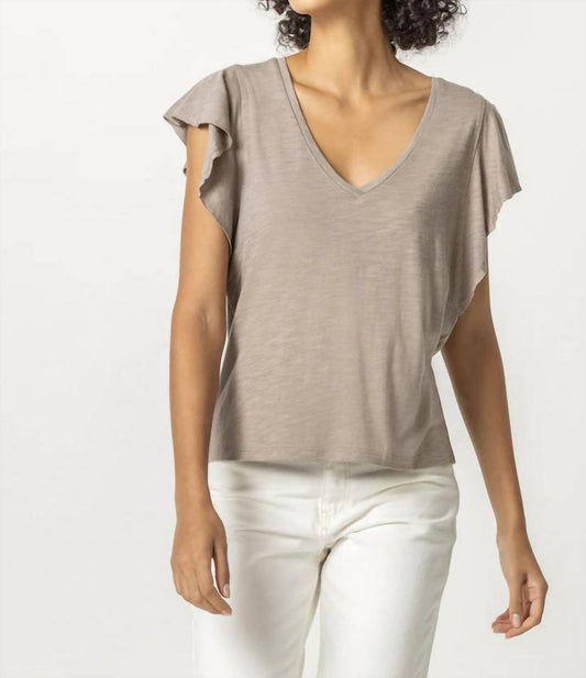 Lilla P - FLUTTER V-NECK TEE