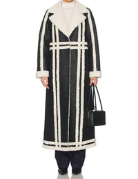 Show Me Your Mumu Swiss Alps Coat in black faux leather with sherpa - women's jacket - view 4