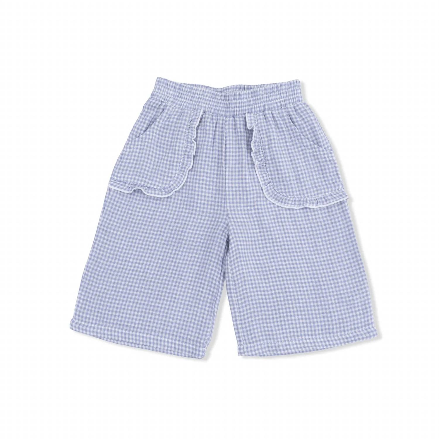 Angel Dear - Micro Gingham Blizzard Peplum Tank And Pants Set