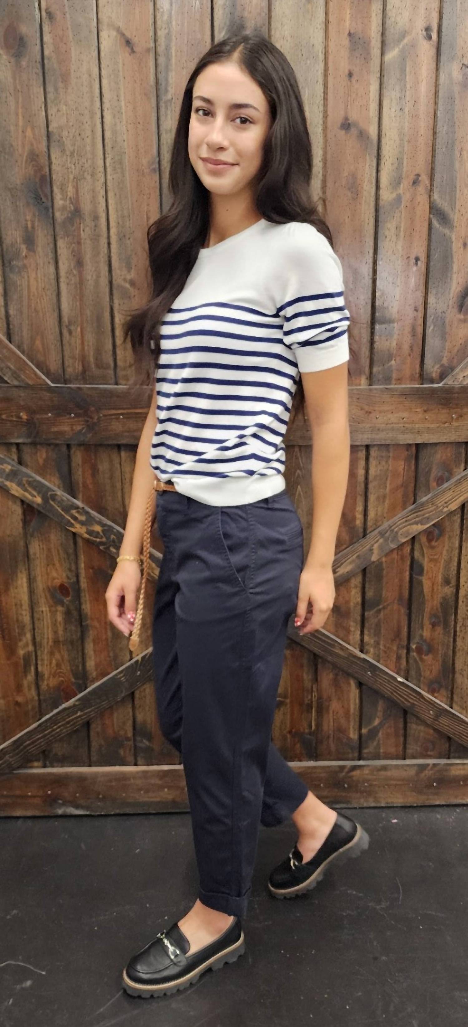 Staccato - Striped Short Sleeve Top
