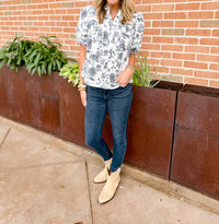 Sugarlips - Renzo Toile Court Button Down Top