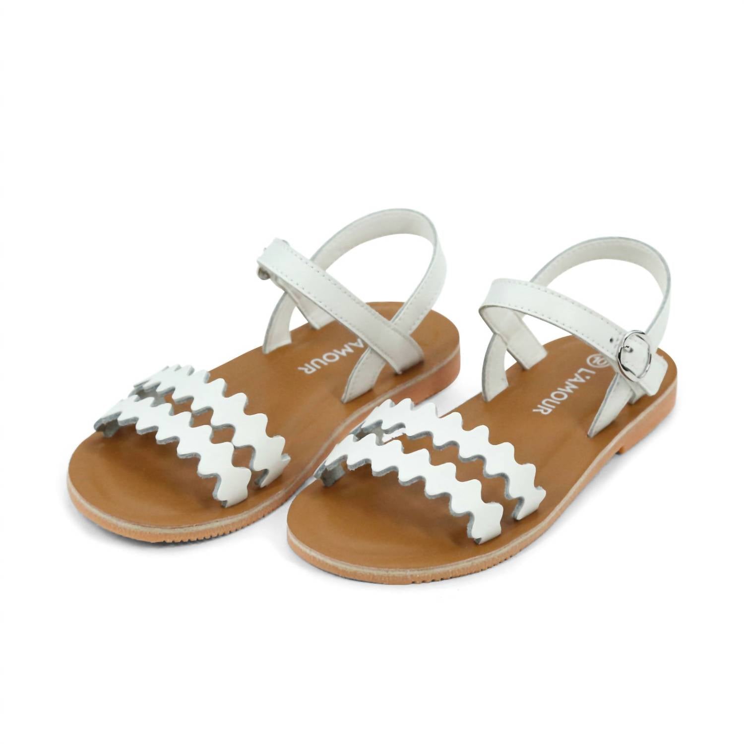L'Amour - Girl's Eden Scalloped Sandals - Toddler