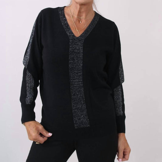 Marble - V-neck Long Sleeve Sweater