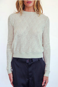 Brazeau Tricot Lace All Thumbs Sweater in chiffon - women's sweater