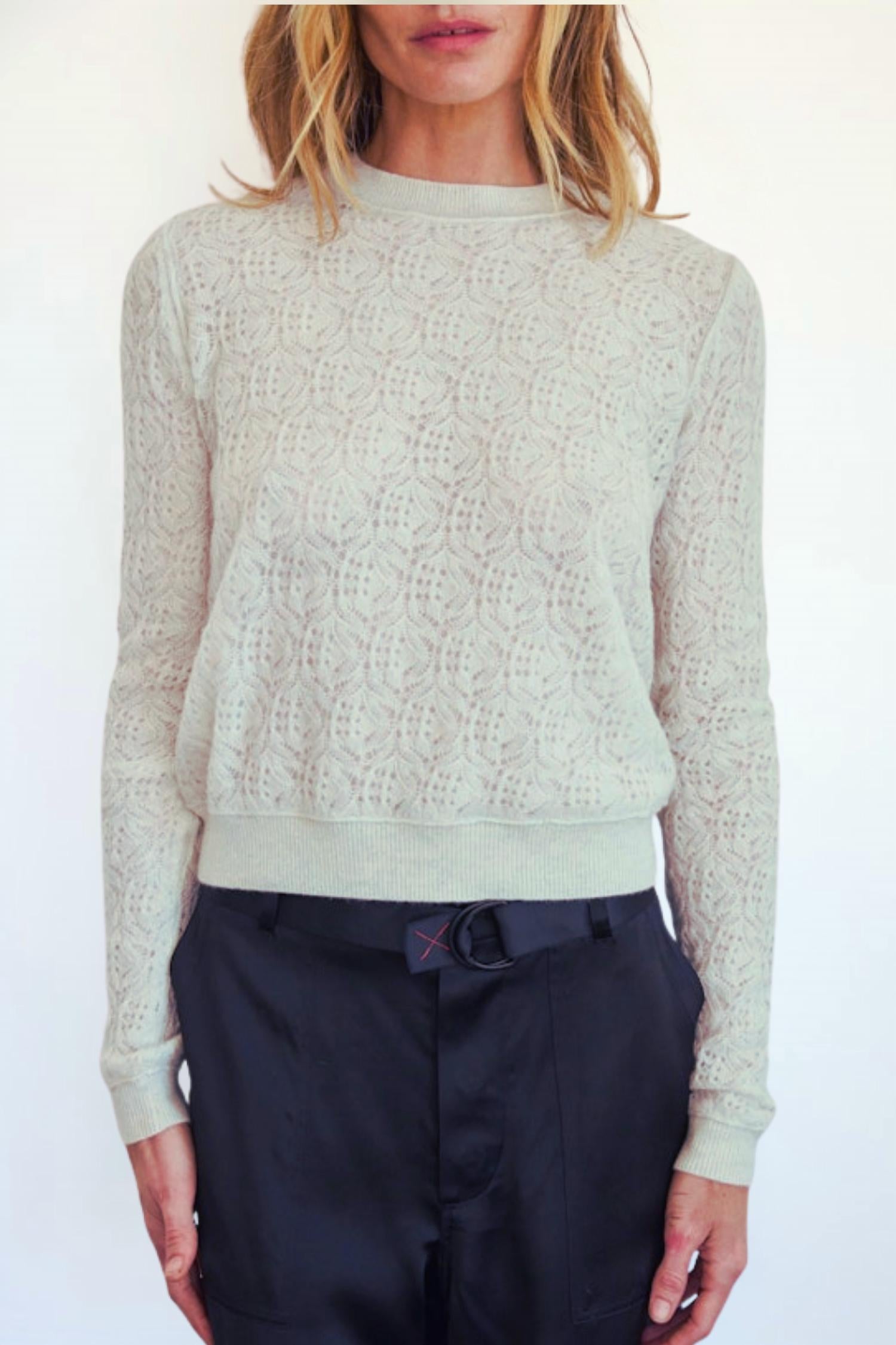 Brazeau Tricot Lace All Thumbs Sweater in chiffon - women's sweater