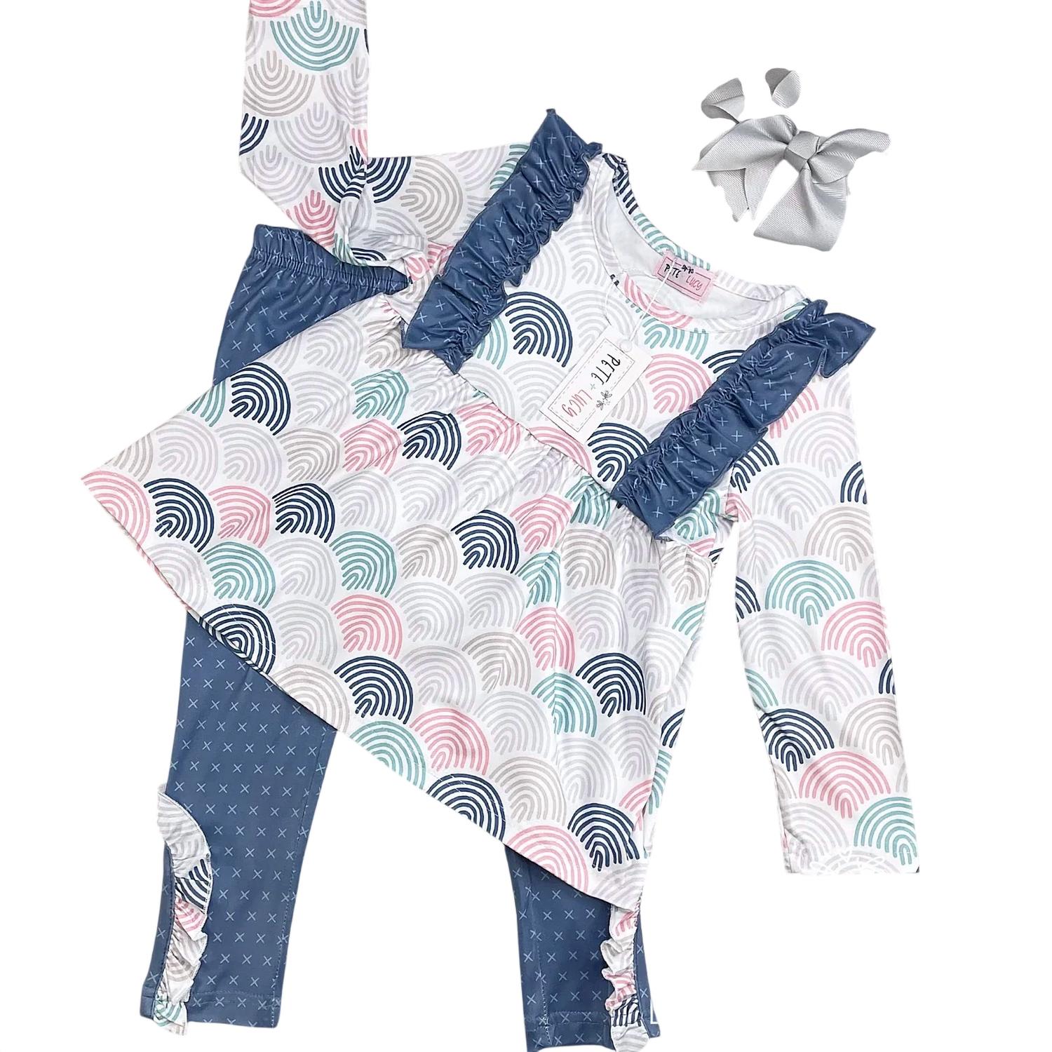 Pete + Lucy - Girls Rainbow Pant Set