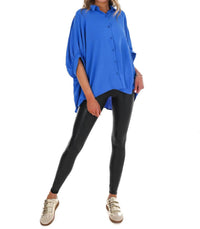 Day + Moon - Women's Fingers Crossed Oversized Button Down Top