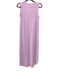 Nally & Millie Women's Long Sleeveless V-neck Dress in light lavender - women's dress - detail view