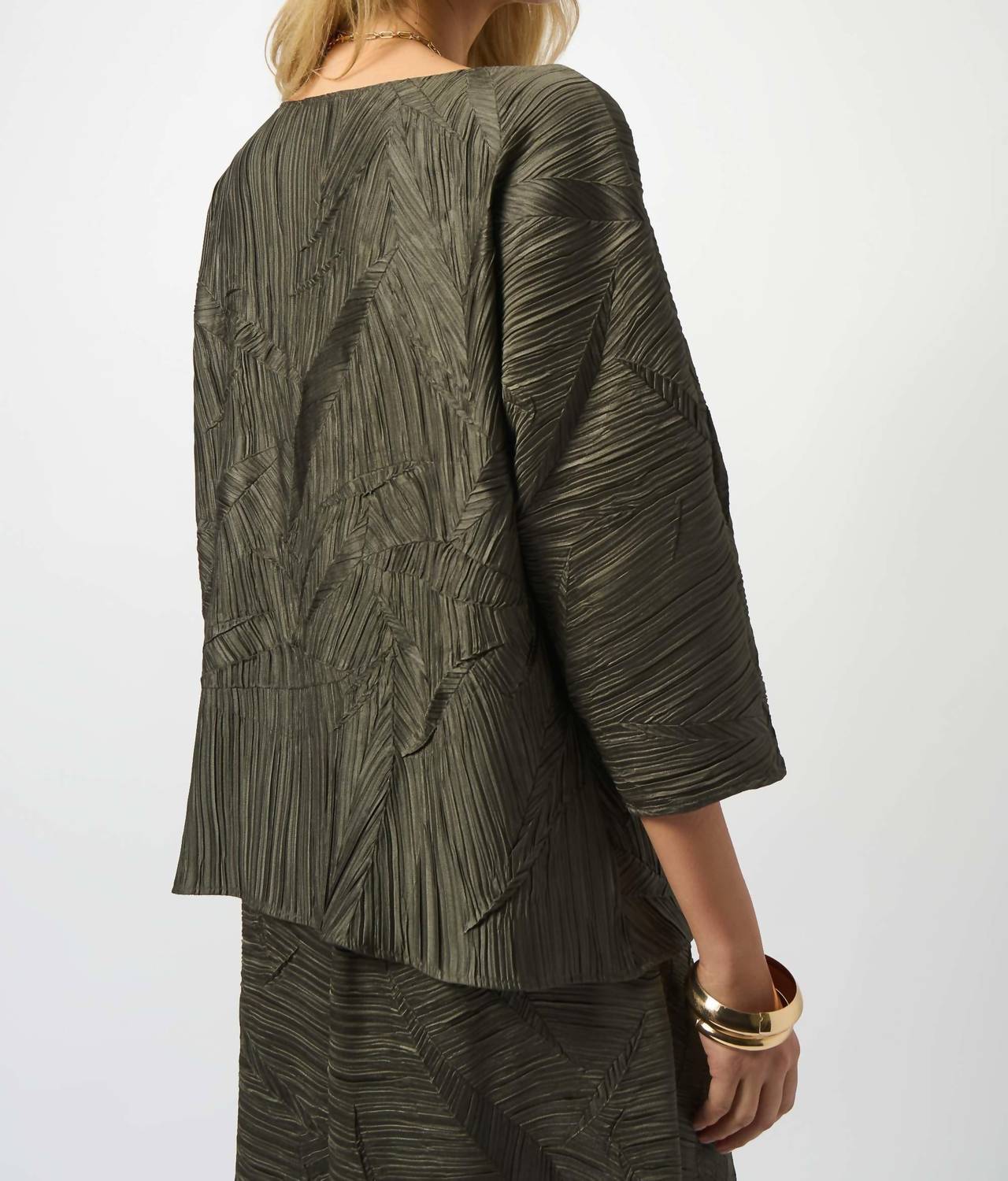 Joseph Ribkoff - Pleated Satin Boxy Top