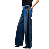 Blue B - Western Two Tone Panel Wide Leg Jeans