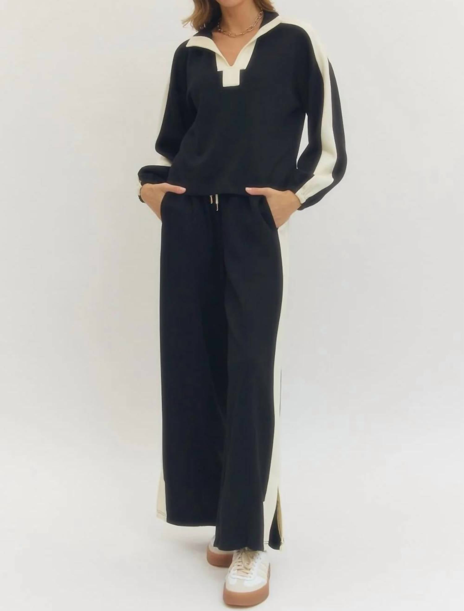 Entro - Casual Knockout Wide Leg Pants