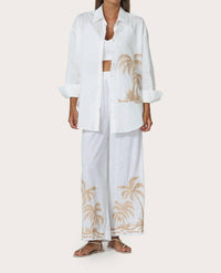LUSANA Embroidered Pants in palma - women's pants - detail view