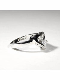 FAIRE HEART RING WITH CUBIC ZIRCONIA RHODIUM PLATED in silver - women's jewelry - alternate view