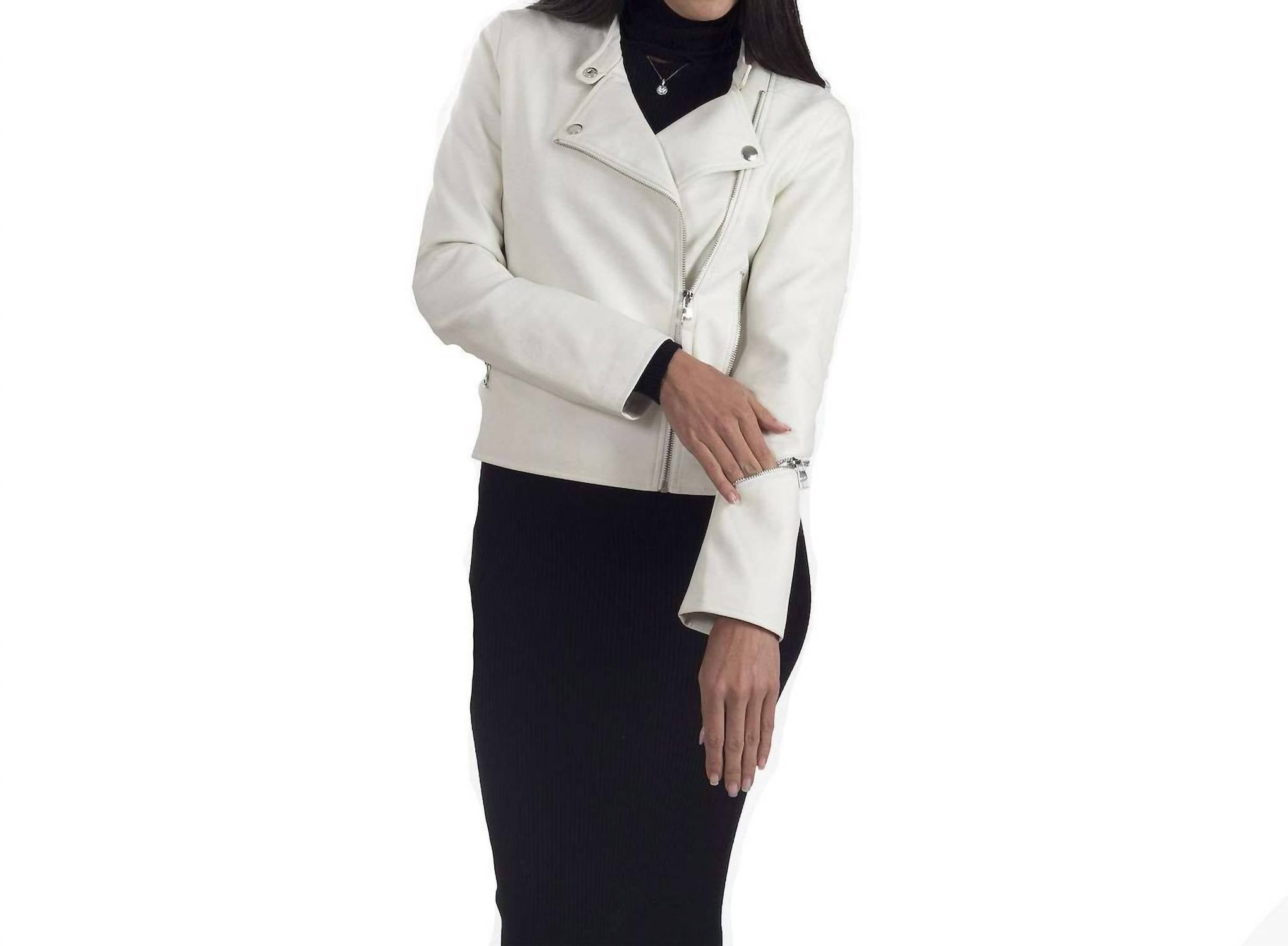 Nine West - Synthetic Leather Biker Jacket