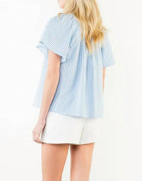 Thml - Gingham Pattern Short Sleeve Top