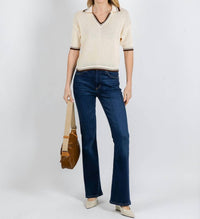 MARELLA Embi Polo Sweater in wool white - women's sweater - alternate view