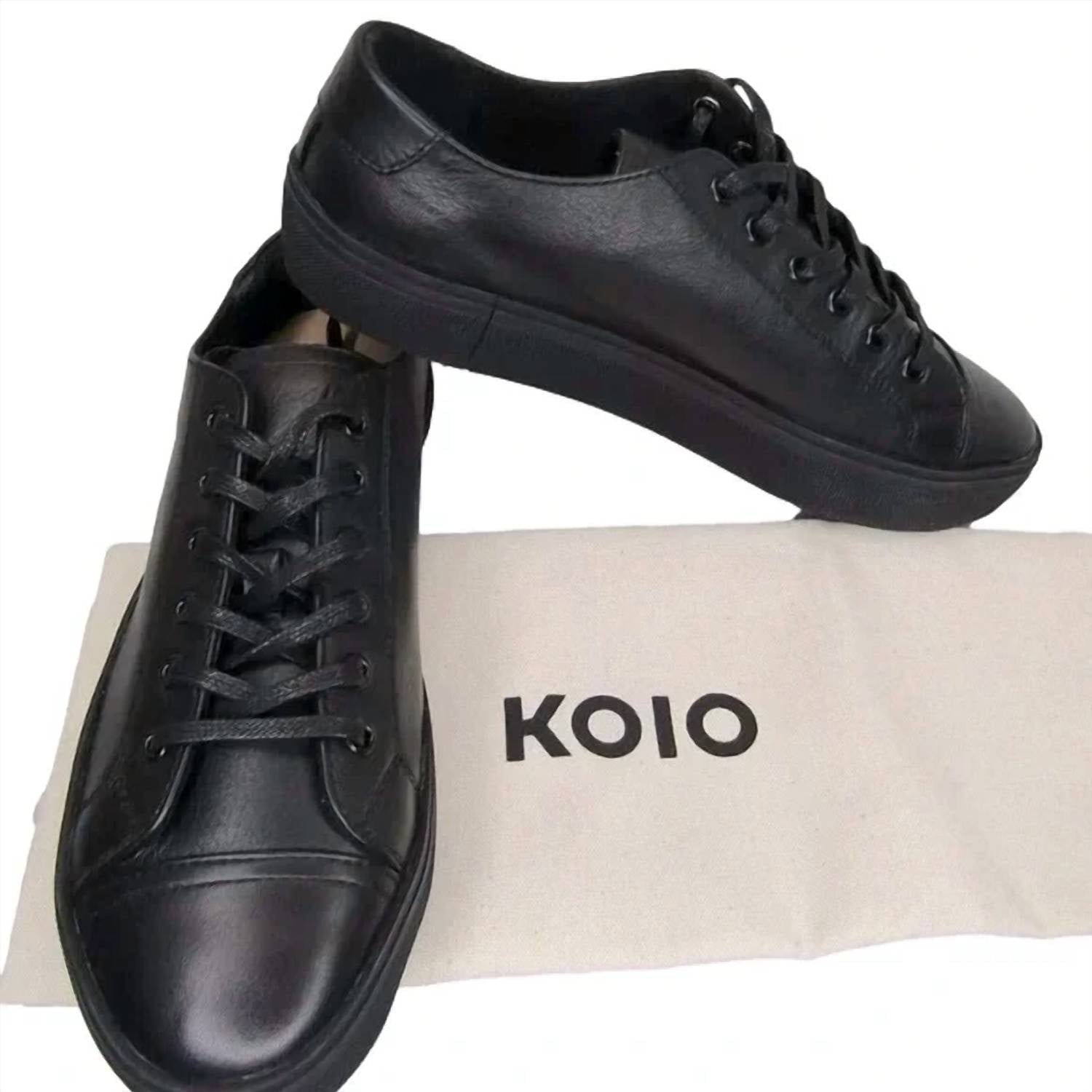 Koio Men's Tivoli Casual Tennis Sneakers in black - men's sneaker