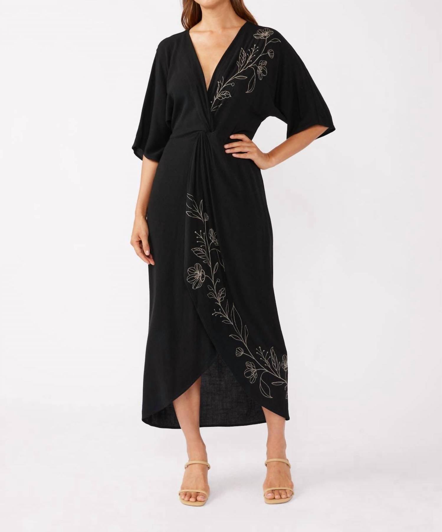 Lovestitch - Front Knot Kimono Dress