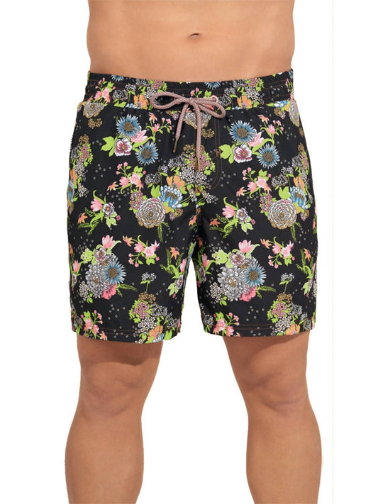 Black Bouquete Sailor Men Trunks