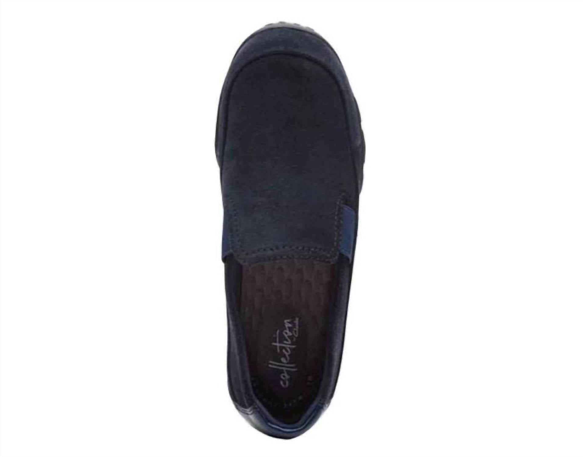 Clarks Women's Haley Park Loafer Flats in navy suede - women's flats - view 5