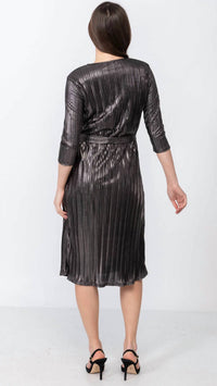 Kmw - Metallic Pleated A- Line Dress