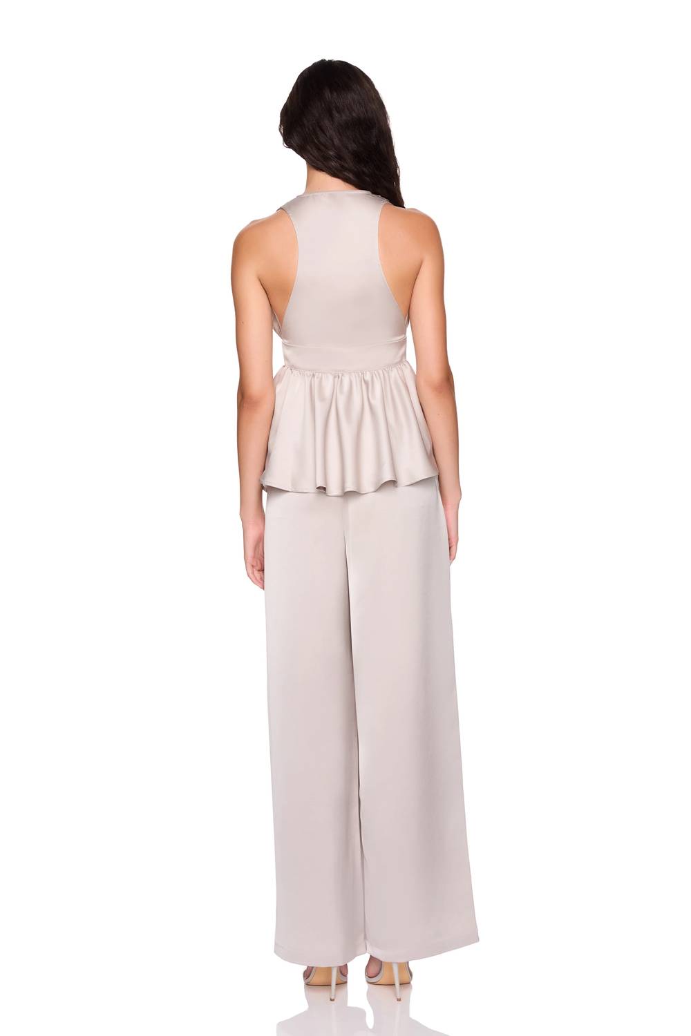 Susana Monaco - Satin Tie Peplum High Low Top